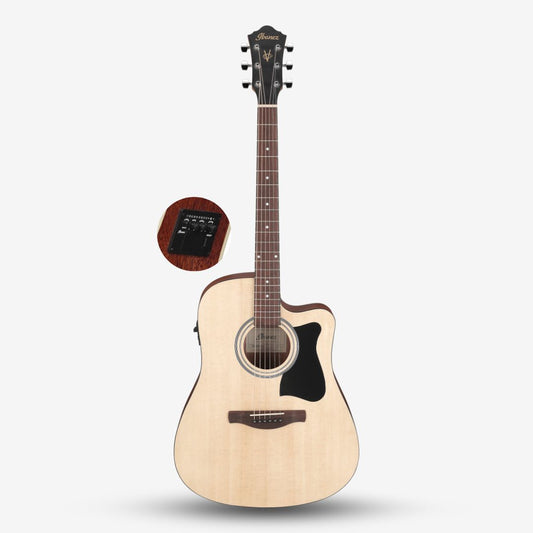 Ibanez V40CE V Series Cutaway Acoustic Electric Guitar with Preamp, Open Pore Natural ( V40-CE / V40E / V40EQ )