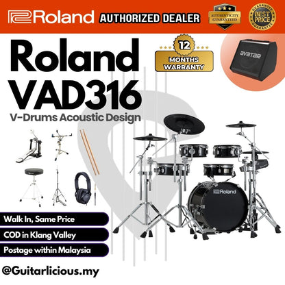 Roland VAD316 V-Drums Acoustic Design Electronic Drum Set (VAD-316)