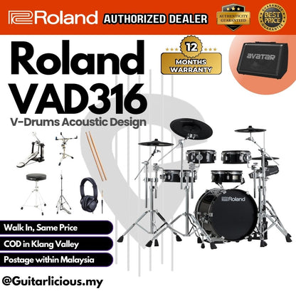 Roland VAD316 V-Drums Acoustic Design Electronic Drum Set (VAD-316)
