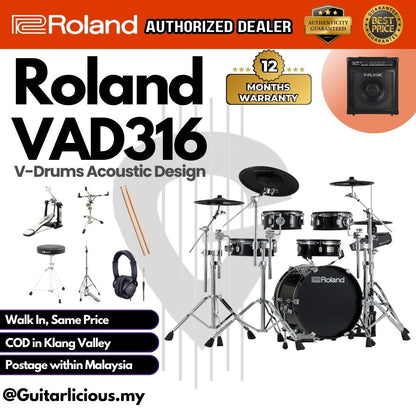 Roland VAD316 V-Drums Acoustic Design Electronic Drum Set (VAD-316)