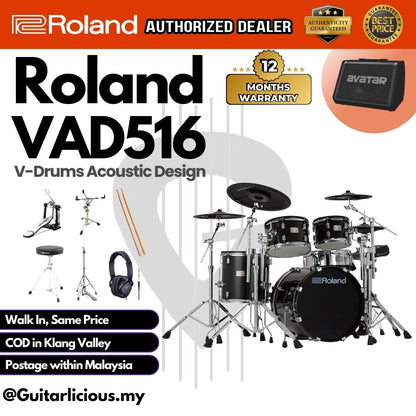 Roland VAD516 V-Drums Acoustic Design Electronic Drum Set (VAD-516)