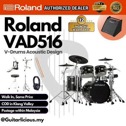Roland VAD516 V-Drums Acoustic Design Electronic Drum Set (VAD-516)