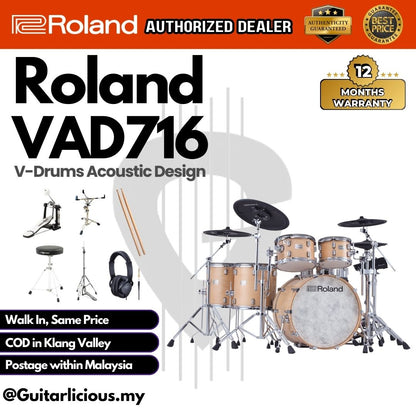 Roland VAD-716 Electronic Drum Set - Gloss Natural (VAD-716)