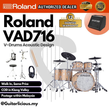 Roland VAD-716 Electronic Drum Set - Gloss Natural (VAD-716)
