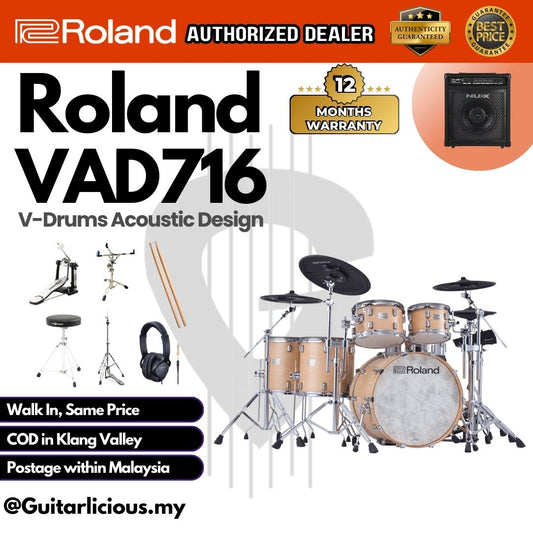 Roland VAD-716 Electronic Drum Set - Gloss Natural (VAD-716)