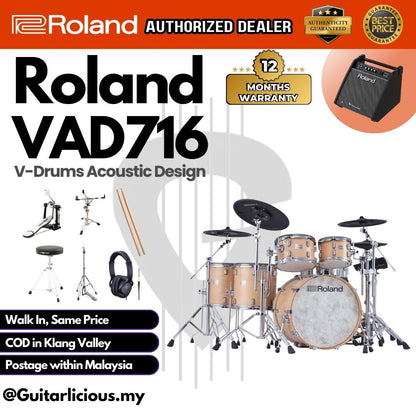 Roland VAD-716 Electronic Drum Set - Gloss Natural (VAD-716)