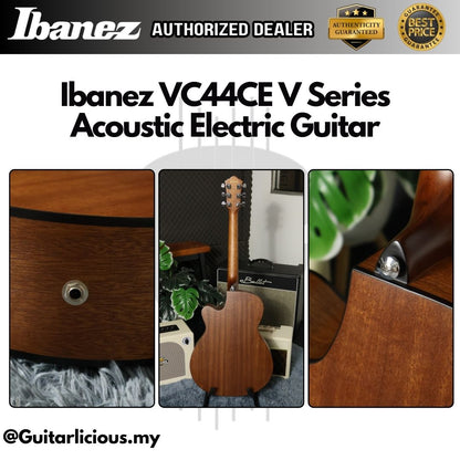 Ibanez VC44CE V Series Acoustic Electric Guitar with Preamp , Open Pore Natural ( VC44-CE / VC44E / V 44 Cutaway EQ )