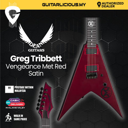 Dean Vengeance Greg Tribbett Met Red Satin Electric Guitar