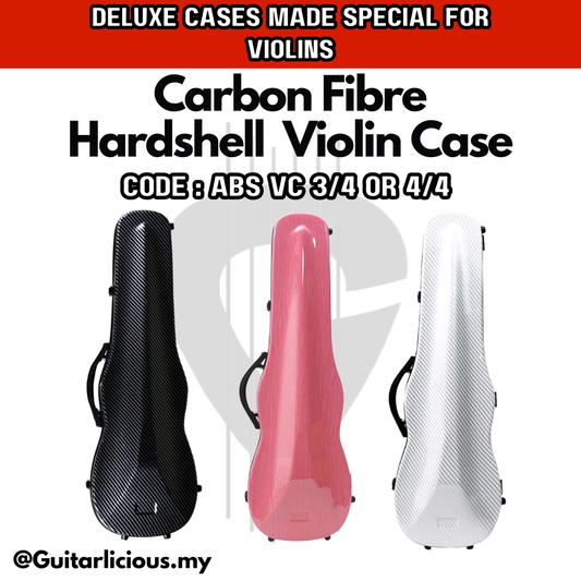Premium Carbon Fiber Hardshell Violin Case with build in Humidity Meter for 3/4 and 4/4 Violin