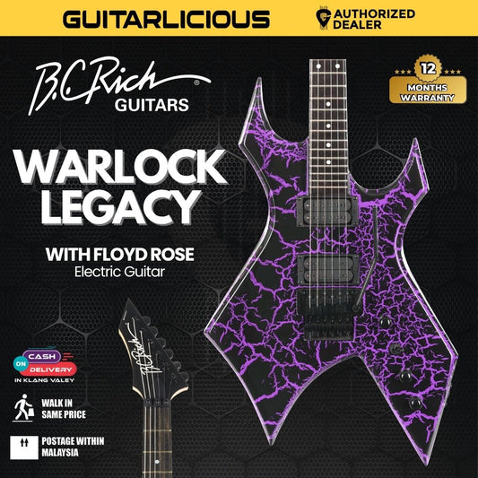 B.C. Rich Warlock Legacy with Floyd Rose Electric Guitar - Purple Crackle (Coming Soon)