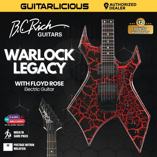 B.C. Rich Warlock Legacy with Floyd Rose Electric Guitar - Red Crackle - Website Clearance
