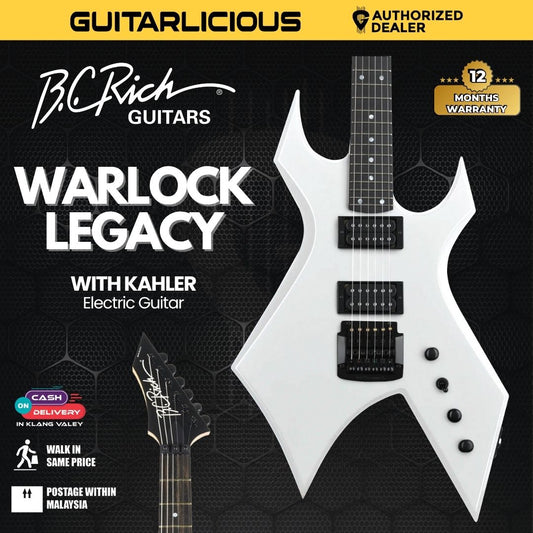 B.C. Rich Warlock Legacy with Kahler Electric Guitar - Glitter Rock White (Coming Soon)