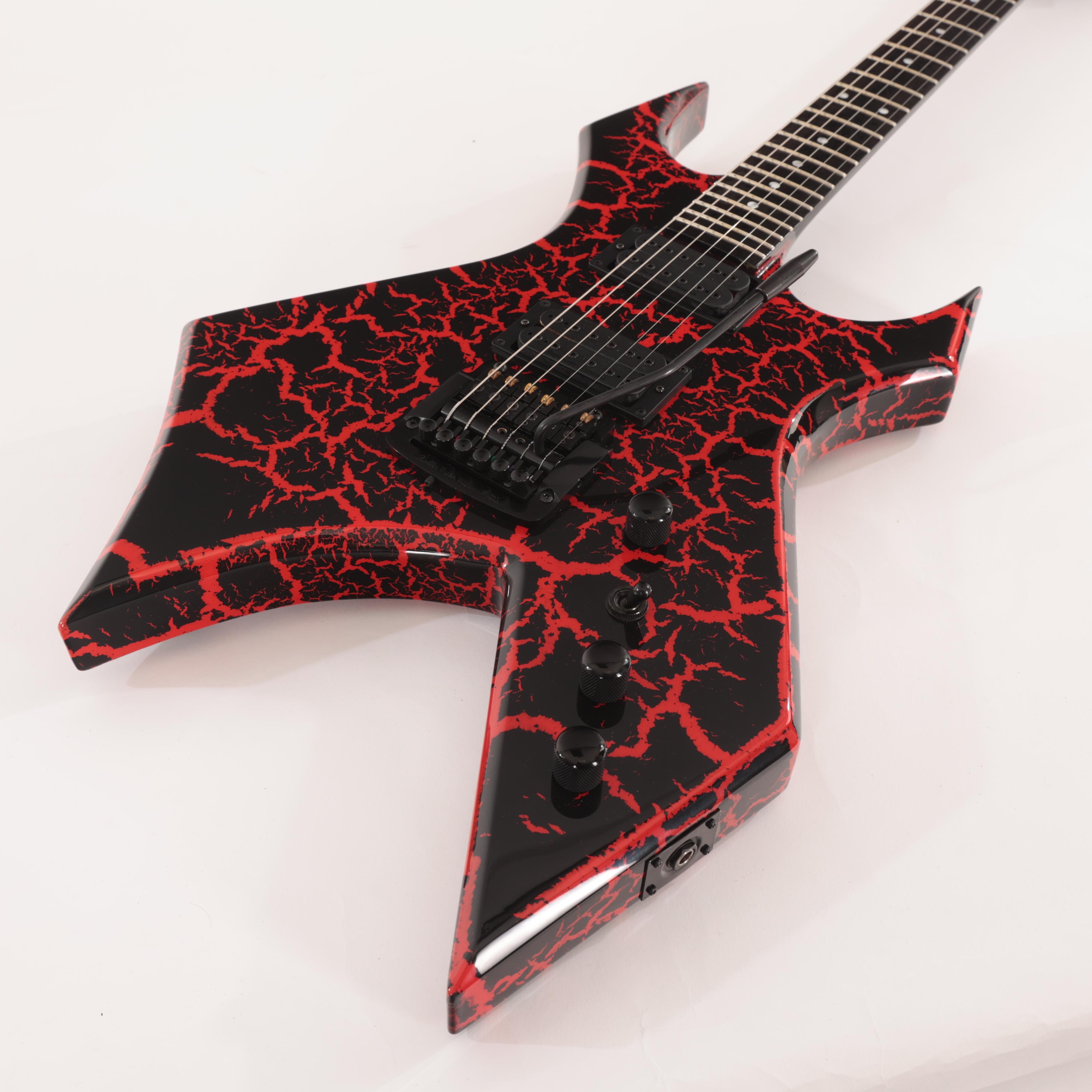 B.C. Rich Warlock Legacy with Kahler Electric Guitar - Red Crackle