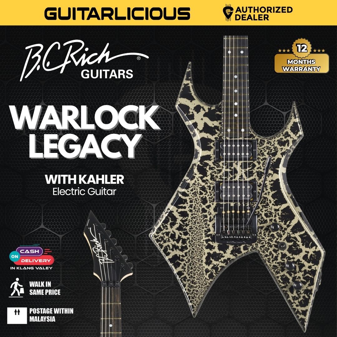 B.C. Rich Warlock Legacy with Kahler - Yellow Crackle – GUITARLICIOUS