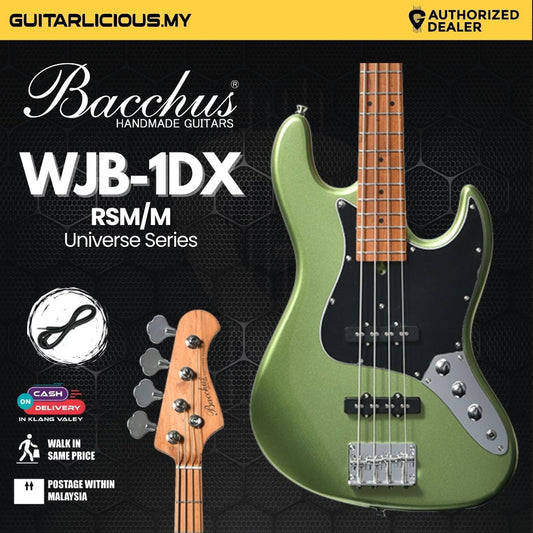 Bacchus WJB-1DX RSM/M Universe Series 4 Strings Bass Guitar - French Green Metallic