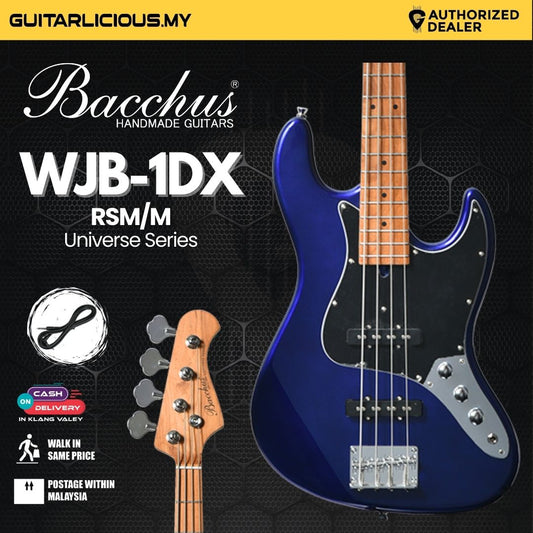 Bacchus WJB-1DX RSM/M Universe Series 4 Strings Bass Guitar - Indigo Purple Metallic