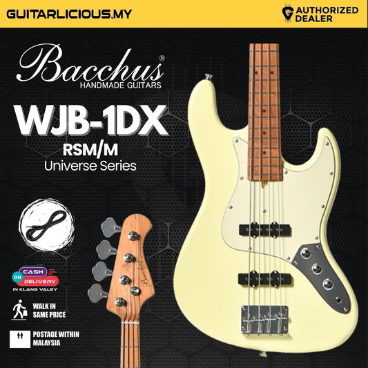 Bacchus WJB-1DX RSM/M Universe Series 4 Strings Bass Guitar - Olympic White