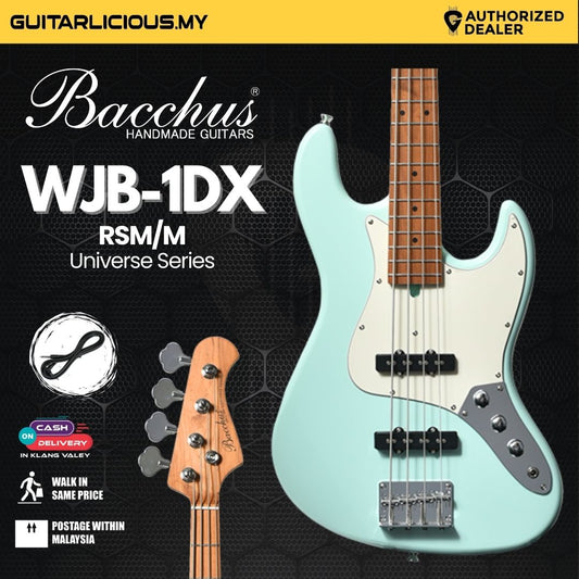 Bacchus WJB-1DX RSM/M Universe Series 4 Strings Bass Guitar - Sea Foam Blue