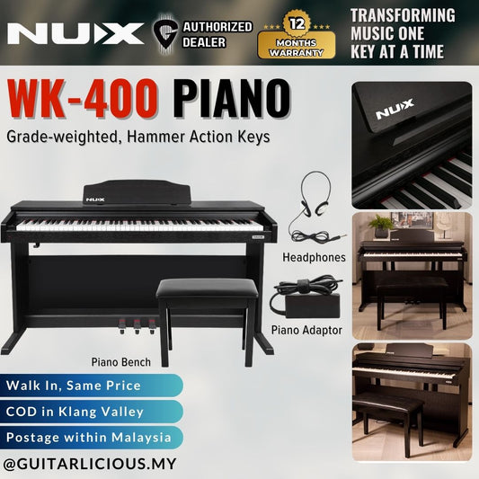 NUX WK-400 88 Key Digital Piano Full Weighted Keys Hammer Action Pianos (WK400 WK 400)