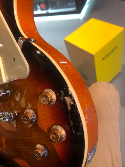 SQOE SELP220 Flame Mahogany Les Paul HH Electric Guitar Rosewood Fretboard - Sunburst -B-STOCK