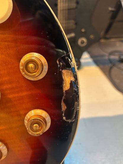 SQOE SELP220 Flame Mahogany Les Paul HH Electric Guitar Rosewood Fretboard - Sunburst -B-STOCK