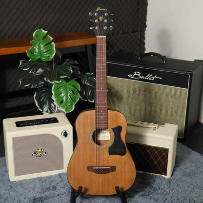 Ibanez V44MINI-E V Series 3/4 Size Acoustic Electric Guitar, Open Pore Natural - B-Stock