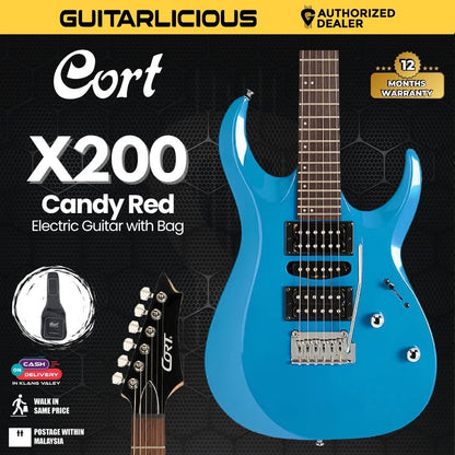 Cort X200 Electric Guitar With Gigbag- Candy Blue