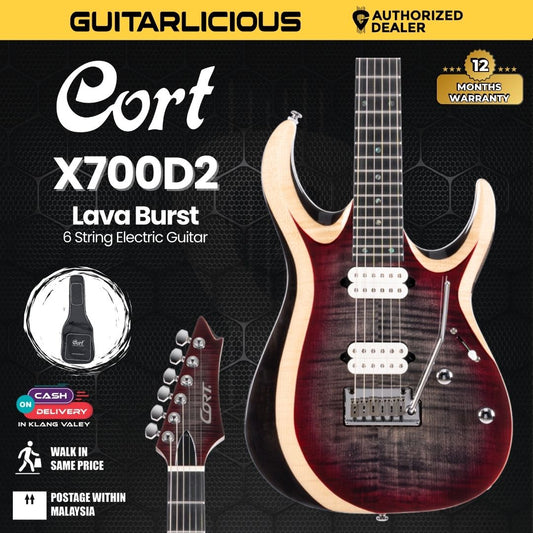 Cort X-700 Duality II Electric Guitar with Bag - Lava Burst