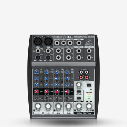 Behringer XENYX-802 Premium 4 Channel Analog Mixer 8 Input 2 Bus Portable Mixer (802 / XENYX802 / XENYX))