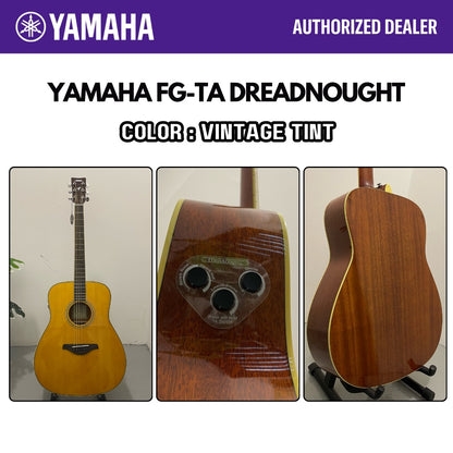 Yamaha FG-TA TransAcoustic Dreadnought SolidTop Acoustic-Electric Guitar Built-in Chorus Room Hall Reverb - Vintage Tint