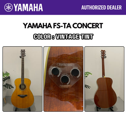 Yamaha FS-TA TransAcoustic Concert Solid Top Acoustic-Electric Guitar Built-in Chorus, Room & Hall Reverb - Vintage Tint