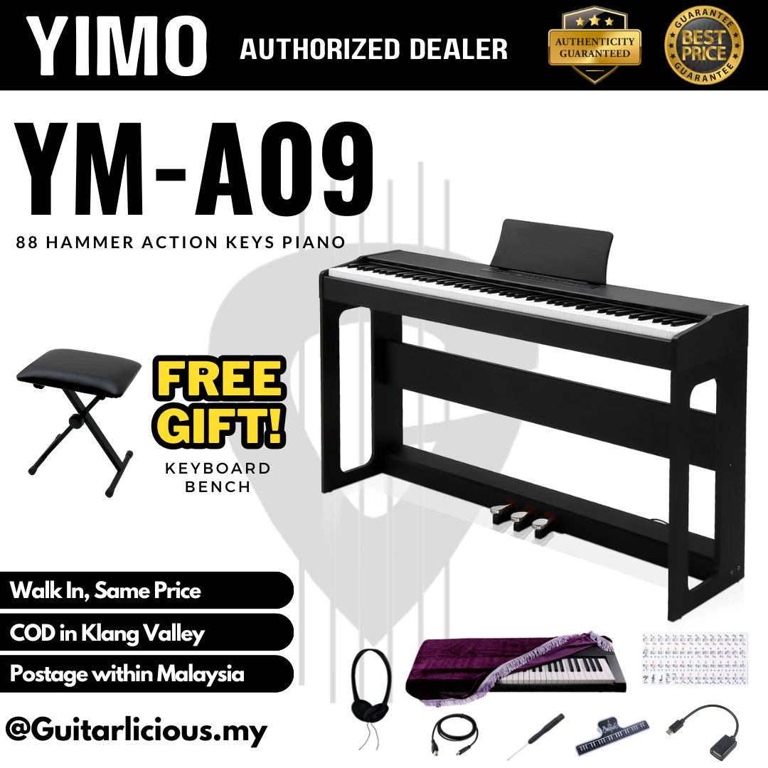 Yimo YIMO , YM-A09 / 88 Keys Digital Piano with Hammer Action Keys & Triple ...