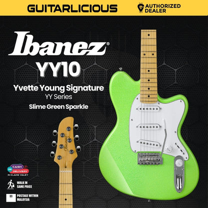 Ibanez YY10 Yvette Young Signature YY Series Electric Guitar - Slime Green Sparkle