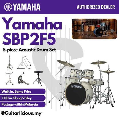 Yamaha Stage Custom SBP2F5 5-piece Acoustic Drum Set - Classic White