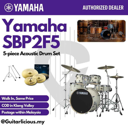 Yamaha Stage Custom SBP2F5 5-piece Acoustic Drum Set - Classic White