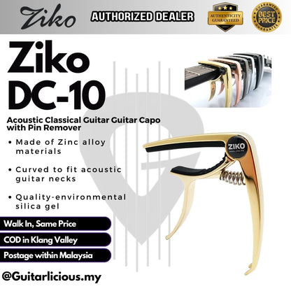 Ziko DC-10 Acoustic Classical Guitar Guitar Capo with Pin Remover