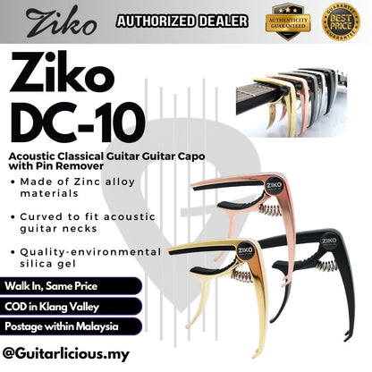 Ziko DC-10 Acoustic Classical Guitar Guitar Capo with Pin Remover