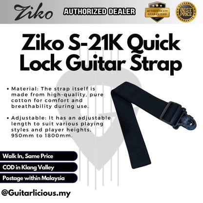ZIKO S-21K Quick Lock Guitar Strap (suitable for all Knob)