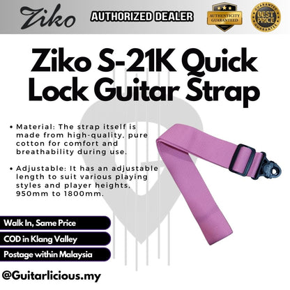 ZIKO S-21K Quick Lock Guitar Strap (suitable for all Knob)