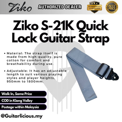 ZIKO S-21K Quick Lock Guitar Strap (suitable for all Knob)