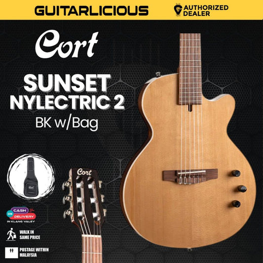 Cort Sunset Nylectric II Classical-Electro Guitar with Bag - Natural