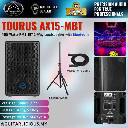 WHARFEDALE PRO TOURUS-AX15-MBT Series 450 Watts 2-Way Loudspeaker w/Bluetooth And Stand ( Tourus-AX15-MBT )