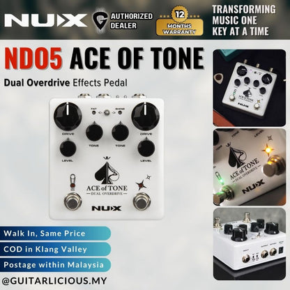 NUX NDO5 Ace of Tone Dual Overdrive Effects Pedal ( NDO-5 )