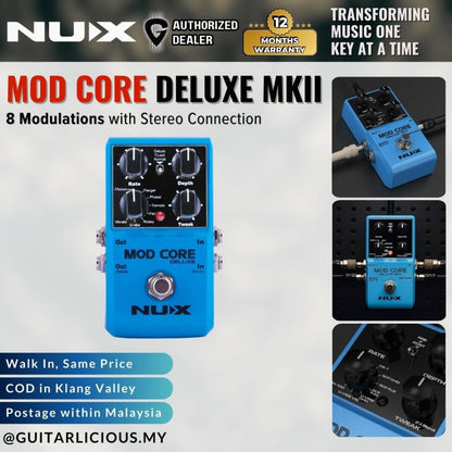 NUX Mod Core Deluxe MKII 8 Modulations Effects Pedal with Stereo Connection