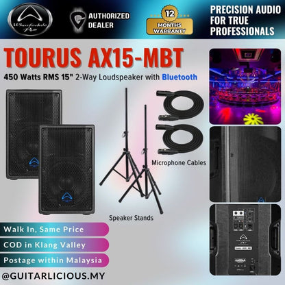 WHARFEDALE PRO TOURUS-AX15-MBT Series 450 Watts 2-Way Loudspeaker w/Bluetooth And Stand ( Tourus-AX15-MBT )