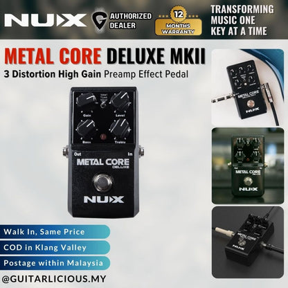 NUX Metal Core Deluxe MKII 3 Distortion High Gain Preamp Effect Pedal with True Bypass