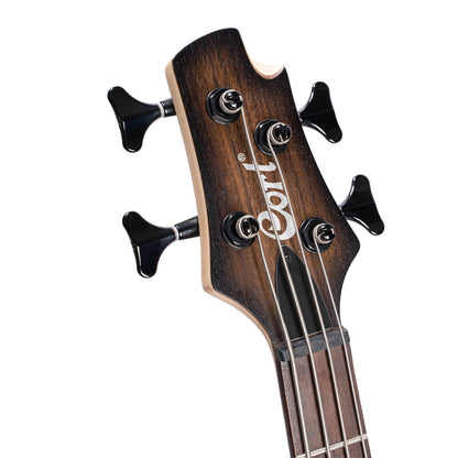 Cort C4 Plus OVMH Electric Bass Guitar with Bag - Antique Brown Burst