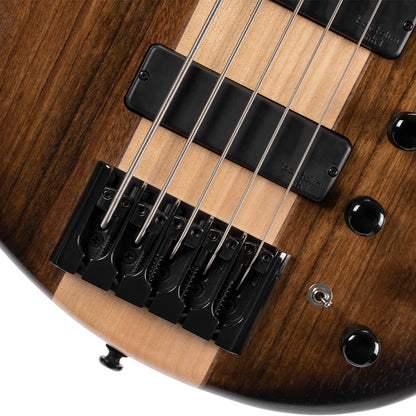 Cort C5 Plus OVMH Electric Bass Guitar with Bag - Antique Brown Burst