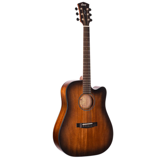 Cort Core-DC All Mahogany Acoustic Guitar with Bag - Open Pore Black Burst