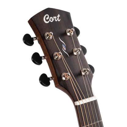 Cort Core-DC All Mahogany Acoustic Guitar with Bag - Open Pore Black Burst